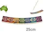 1pc 25cm 7 Chakra Coloured Soapstone Incense Burner Holder Ash Catcher Mum Gift