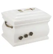 Composite Casket Cremation Ashes Urn With Brass Roses and Handless