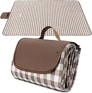 Large Picnic Blanket Waterproof for Outdoors，80"×80" Outdoor Gingham Blanket Foldable Giant Picnic Mat Washable,Portable Compact Beach Blanket Oversized Outdoor Mat