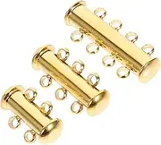 HOODANCOS Bracelet Clasps Metal Buckle for Necklace Layering 3pcs Set Silver Stacking Clasps DIY Jewelry Attachments