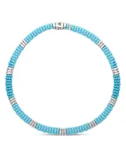 Lagos Sterling Silver Caviar Blue Ceramic Beaded Necklace, 16