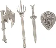 Abaodam 4pcs Miniature Action Figure Accessories Set Axe Fordent for Castle Building Blocks Interactive Play Expandable Fun for Boys