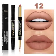 2 In 1 Double-ended Lipstick Lip Liner Pen Matte Pigment Non-stick Cup Skin Color