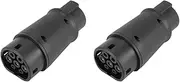 2PCS EVSE EV Adaptor 32A J1772 Type 1 to Type 2 Plug EV Adapter, Electric Cars Vehicle Charger Charging Connector Easy Install Easy to Use