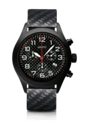 Aristo Chrono 0H15, Steel, PVD Black, Carbonspange, Quartz Watch, Carbon Look