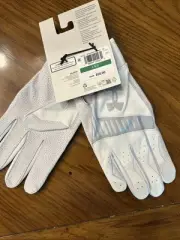 Under Armour Men's UA Yard 9 Batting Gloves 1378759-100 White/Halo Gray L $50