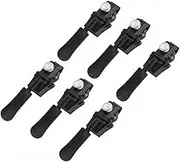 6pcs Replacement Zip Slider, Fix Zipper Replacement Pack Instant Zipper Set,Fix Zipper Removable Rescue Replacement Pack,Instant Zipper Set for Backpacks Travel Practical Accessories (Black, One size)