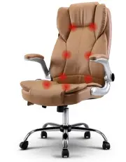 [Artiss] Massage Office Chair Gaming Chair Computer Desk Chair 8 Point Vibration Espresso