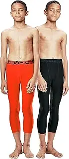 [DEVOPS] Boys 3/4 (2 Packs) Compression Cool Dry Tights Baselayer Running Active Leggings Pants