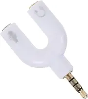 TEHAUX U Shape Earphone Splitter Adapter Dual Headphone Audio Jack Converter for Sharing Music Easy Plug and Use Compatible with Media Players White