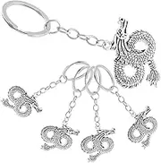 5pcs Lovely Dragon Keychain Pendants Chinese Zodiac Bag Ornaments Friends Family Keychain Decor for Cars More