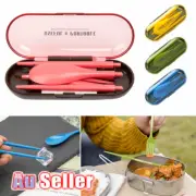 3 Pcs Set Folding Travel Cutlery Portable Mini Kitchen Tool Dinnerware Outdoors