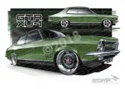 HOLDEN TORANA LC XU1 VERDORO GREEN A2 FRAMED PRINT (HC48F)