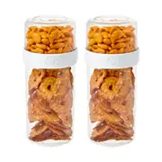 2PK iDesign Fresh Stack N Snack Double Sided Pantry Food Container Clear Large