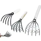 Clam Rake With Net 5 Claw Wood Handle Rake Shell Digging Tool Dig Seafood Tool