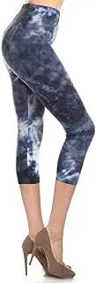 [Leggings Depot] Q542-CA-PLUS Divine Mercury Capri Printed Leggings, Plus Size