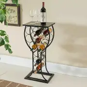 - Metal with Marble Finish Top Wine Storage Organizer Display Rack Table