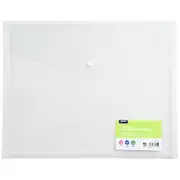 J.Burrows A3 Recycled Button Document Wallet Clear