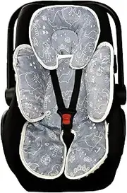 DILIMI Baby Car Seat Head and Body Support, 2-in-1 Infant Car Seat Insert, Soft Cushion for Car Seat, Stroller, Bouncers, Dinosaur
