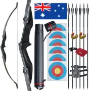30/40lb 57" Takedown Recurve Bow Set Archery Right Left Hand Practice Target