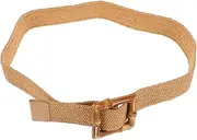 [Healvian] Woven Belts for Women Elastic Raffia Stretch Wide Boho Braided Dress Belt with Buckle Versatile Casual Accessory Occasion