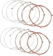 Kisangel 12pcs Strings Acoustic Guitar Strings Replacement Strings for Folk Guitar Durable Easy to Use for Sound and Performance