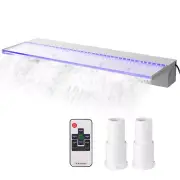 Fountain Spillway 23.6x3.2x8.1 Inch, Pool Waterfall Fountain 17 Colors Led, Poo