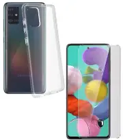 For SAMSUNG GALAXY A51 CLEAR CASE + TEMPERED GLASS SCREEN PROTECTOR SHOCKPROOF