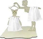 Dancing Lady Napkin Holder, Dining Table Napkin Organizer, Wooden Napkin Dispensers for Kitchen Dining Farmhouse, Decorative Wedding Tissue Holders