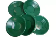 Lot of 5-14" Green Gold Pans + Bottle Snuffer - Mining-Panning Kit-Prospecting