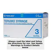 Terumo Disposable Plastic Syringe No Needle 3ml - 100 Pack