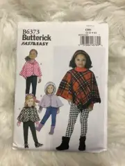 NEW Butterick B6373 Sewing Pattern Childrens Size 2-5 Ponchos And Capes