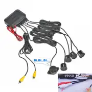 Car Reverse Video Parking Radar 4 Sensor Rear View Backup Security System Alarm