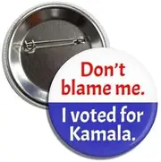 [Generic] Don't Blame Me I Voted For Kamala 2.25 in Pinback Button Anti - President Trump, 2.25 Inches, Metal Plastic, no gemstone