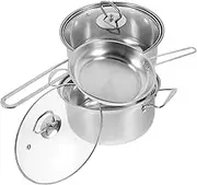 Cabilock 1 Set Stainless Steel Cookware Set Including Soup Pot Milk Pot Frying Pan Multi Functional Comfortable Grip Handle Effortless Cleaning for Everyday Cooking