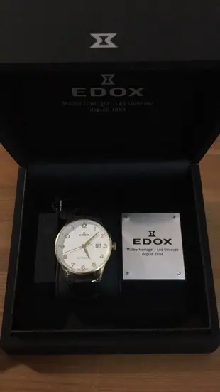 EDOX Les Vauberts 經典都會腕錶-白x金框/39mm