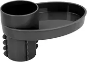 Car Snack Tray, Kids Carseat Cup Holder With Food Tray, Console Holder for Toddlers Activity Table, Roadtrip Essentials (Black)