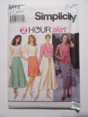 Simplicity Sewing Pattern 9114 2 Hour Skirt Flared Style Back Zipper UC 18 20 22