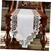 Elegant Vintage Table Runner 36 inches Long with 14''X36''(36x90cm) White