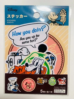 Daiso Disney MICKEY & FRIENDS RETRO CHARACTER STICKERS - New *US Seller*
