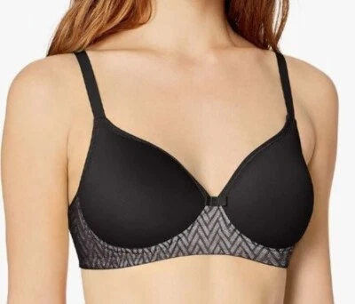WonderBra Size 42D Breathable Cups Wirefree Bra Style E1840H black NWT