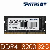 在飛比找PChome24h購物優惠-Patriot 美商博帝 DDR4 3200 32GB 筆記