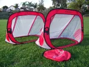 PASS 4x3 Ft Red Portable Soccer Goal SET with Carry Case. EZ FOLD+QUICK SETUP