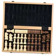 15 Inches Wooden Chess & Checkers Set with B-Chess&Checkers-Weighted Pieces