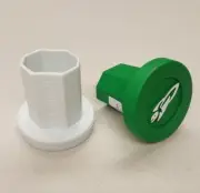 Rocket Mesh Lacrosse TapeSaver Butt End/ End Cap (2-Pack White/Forrest Green)