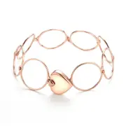 Unique Heart Finger Rings Stackable Multilayer 2 in 1 Dual Purpose Ring Bracelet for Women ROSEGOLD COLOR