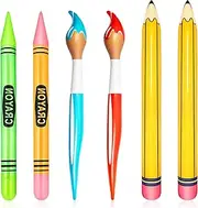 6 Pcs Inflatable Giant Large Paint Brush Pencils Crayons Decoration Blow Up Pencils Paint Brush Crayons Balloon Funny Hanging Inflatable Decor Inflatable Pool Pencil Float for School Party Photo Prop