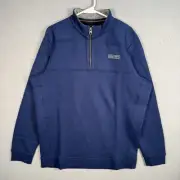 Vineyard Vines Sweater Mens Large Blue The Shep Quarter Zip Pullover Shirt NWT