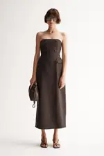 Isabella Dress Cocoa Size 12 | Elka Collective
