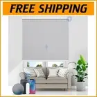 Cordless Electric Shades 23x72 with Voice Control - Grey Blackout Roller Blinds